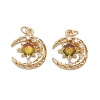 Brass Micro Pave Clear Cubic Zirconia Glass Pendants LS-ZIRC-C024-06G-02-1