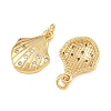 Brass Micro Pave Clear Cubic Zirconia Charms KK-Q085-02D-G-2