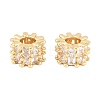Brass Micro Pave Clear Cubic Zirconia European Beads KK-B186-18G-1