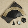 Chinese Style Wood Folding Fan with Tassel PW-WG4D112-09-1