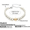 White Shell Pearl 316L Surgical Stainless Steel Woven Beaded Bracelets for Women WG11D7A-02-1