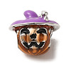 Halloween Brass Enamel European Beads X1-KK-A203-04B-P-1