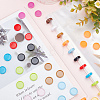 120Pcs 12 Colors ABS Plastic Loose Leaf Ring Round Binder Discs FIND-CP0001-34-5