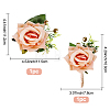 2Pcs 2 Style Cloth Flower Boutonniere Brooch AJEW-CP0001-58C-2