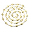 1M Handmade 304 Stainless Steel Teardrop Link Chains AJEW-JB01615-01-2
