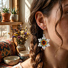 Bohemian Handmade Glass Seed Beads Dangle Earrings IE0673-1