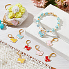 12Pcs 4 Colors Alloy Enamel Book Charm Locking Stitch Markers HJEW-PH01639-5