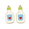 304 Stainless Steel Enamel Pendants X1-STAS-G360-04G-06-1