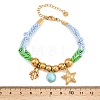 304 Stainless Steel & Glass Charm Bracelets BJEW-K247-02G-5