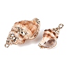 Electroplate Natural Spiral Shell Pendants SSHEL-Q100-39G-2