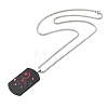 201 Stainless Steel Rectangle with Constellations Pendant Necklace for Women NJEW-G015-01C-3