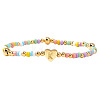 Summer Stainless Steel Heart Alphabet Colorful Glass Seed Beaded Stretch Bracelets for Women JV8929-37-1