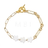Natural Freshwater Shell Star Beads Link Bracelets BJEW-JB13408-2