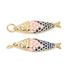 Brass Enamel Pendants KK-B148-14G-08-1
