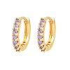 Brass Micro Pave Cubic Zirconia Hoop Earrings KK-Z166-14G-01-4