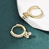 Three-Clover Brass Micro Pave Cubic Zirconia Hoop Earrings EJEW-Z159-01G-01-3