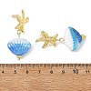Lampwork Shell Shape Dangle Stud Earrings EJEW-JE07356-4