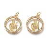 Brass Micro Pave Clear Cubic Zirconia Pendants X1-ZIRC-H107-08G-1