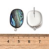 304 Stainless Steel Pave Natural Paua Shell Stud Earring Findings STAS-Z125-07P-3