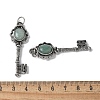 Key Brass Natural Green Aventurine Big Pendants KK-D361-01AS-14-3