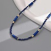 Dyed Natural Imperial Jasper Column and Glass Beaded Necklaces for Women CN0218-7