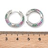 Brass Micro Pave Cubic Zirconia Hoop Earrings EJEW-C181-13P-7