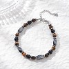 Natural Tiger Eye & Eyeless Obsidian & Synthetic Non-Magnetic Hematite Beaded Bracelets for Women BJEW-JB12941-01-2