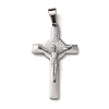 304 Stainless Steel Religion Jesus Cross Pendants X-STAS-F323-12P-1