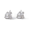 Clear Cubic Zirconia Geometric Stud Earrings EJEW-L234-085P-1