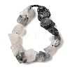 Natural Tourmalinated Quartz Beads Strands G-S386-C15-3