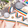 6 Yards 3 Style Flat Rainbow Color Polyester Elastic Cord/Band EC-FG0001-01-3