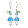 4 Pair 4 Style Acrylic Mushroom Dangle Earrings EJEW-TA00308-4