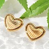 304 Stainless Steel Two Tone Heart Stud Earrings EJEW-M073-09G-2