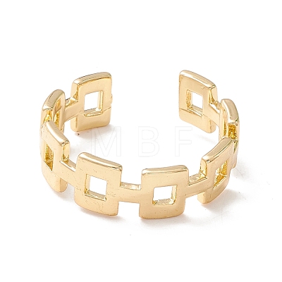 Brass Chain Shape Cuff Rings RJEW-P026-01G-1