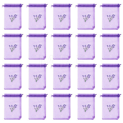20Pcs Polyester Mesh Sachet Packing Drawstring Bgas ABAG-TA0002-20C-1