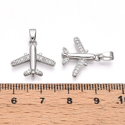 Brass Micro Pave Cubic Zirconia Pendants KK-T070-82P-1