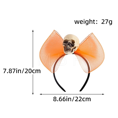 Halloween Skull Iron Hair Bands PW-WG0C744-01-1