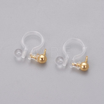 Brass Clip-on Earring Findings KK-F784-01G-NF-1