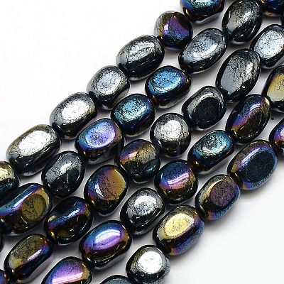Electroplate Non-magnetic Synthetic Hematite Nuggets Beads Strands G-L154-27-1