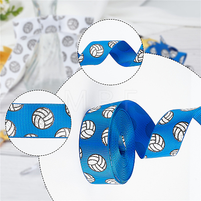 25 Yards 5 Colors Flat Volleyball Pattern Polyester Ribbons OCOR-CP0001-07-1
