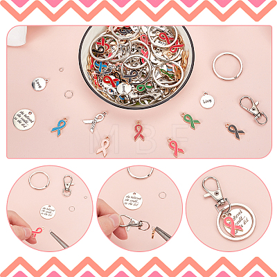   DIY Awareness Ribbon Theme Keychin Making Kit DIY-PH0020-71-1