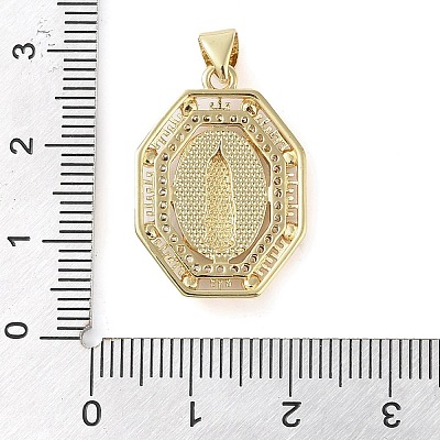 Brass Micro Pave Clear Cubic Zirconia Pendants KK-Q813-16C-G-1