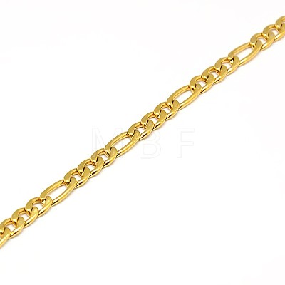 304 Stainless Steel Figaro Chain Necklace Making X-STAS-A028-N023G-1