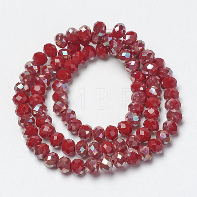 Electroplate Opaque Solid Color Glass Beads Strands EGLA-A034-P4mm-J08-1