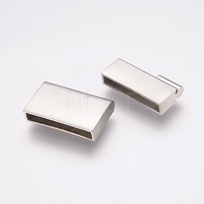 304 Stainless Steel Magnetic Clasps with Glue-in Ends STAS-K145-19P-1