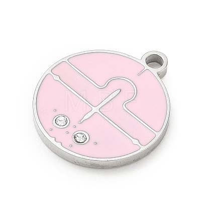 Twelve Constellations 304 Stainless Steel Enamel Pendants SA-CBAAE04-01P-07-1