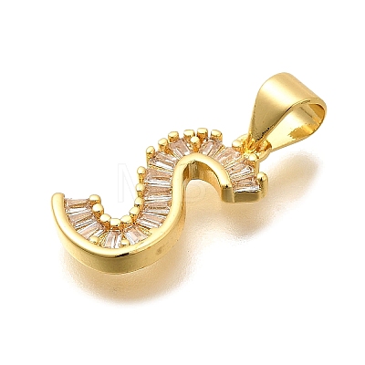 Rack Plating Brass Micro Pave Cubic Zirconia Pendants KK-L226-100G-S-1