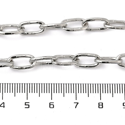 304 Stainless Steel Textured Oval Link Chains CHS-K017-01P-1