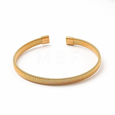 304 Stainless Steel Flat Snake Chains Shape Open Cuff Bangle for Women BJEW-C033-03G-1