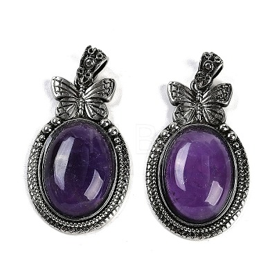 Natural Amethyst Pendants G-I370-09AS-07-1